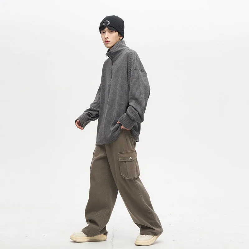 77Fight Essential Zipper Knit Sweater