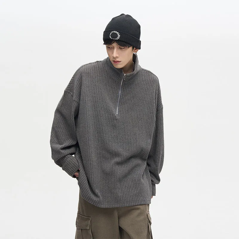 77Fight Essential Zipper Knit Sweater
