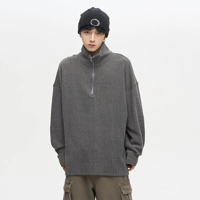 77Fight Essential Zipper Knit Sweater