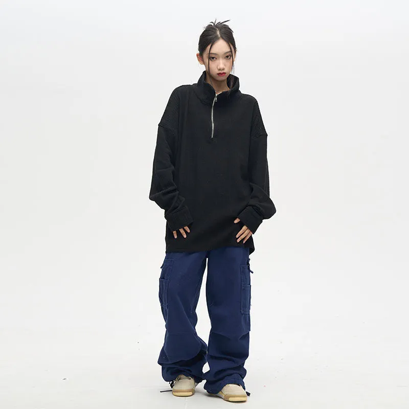 77Fight Essential Zipper Knit Sweater
