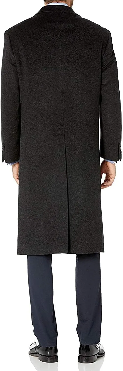 Adam Baker Men's Single Breasted Wool Cashmere Full Length Topcoat - Colors