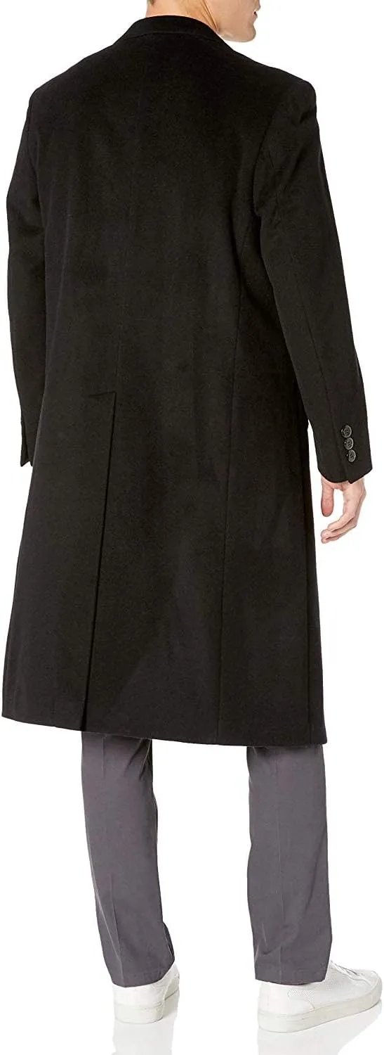 Adam Baker Men's Single Breasted Wool Cashmere Full Length Topcoat - Colors