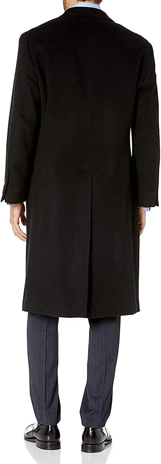 Adam Baker Men's Single Breasted Wool Cashmere Full Length Topcoat - Colors