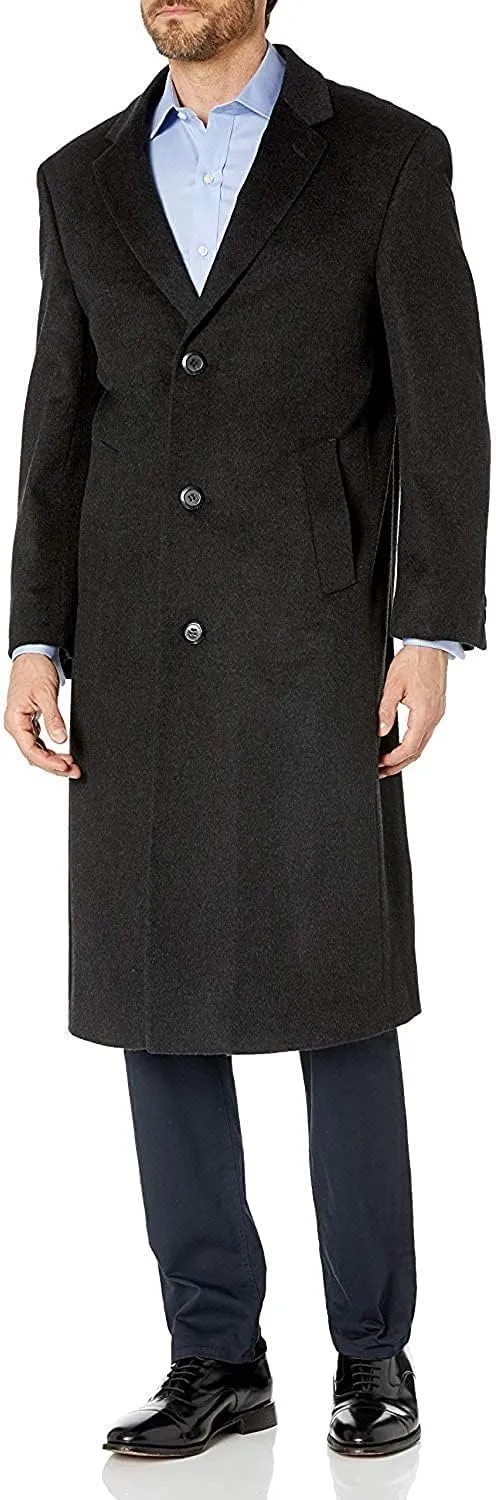 Adam Baker Men's Single Breasted Wool Cashmere Full Length Topcoat - Colors