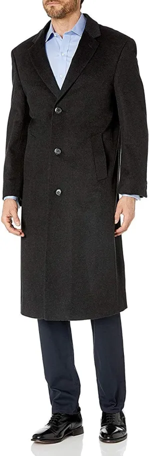 Adam Baker Men's Single Breasted Wool Cashmere Full Length Topcoat - Colors