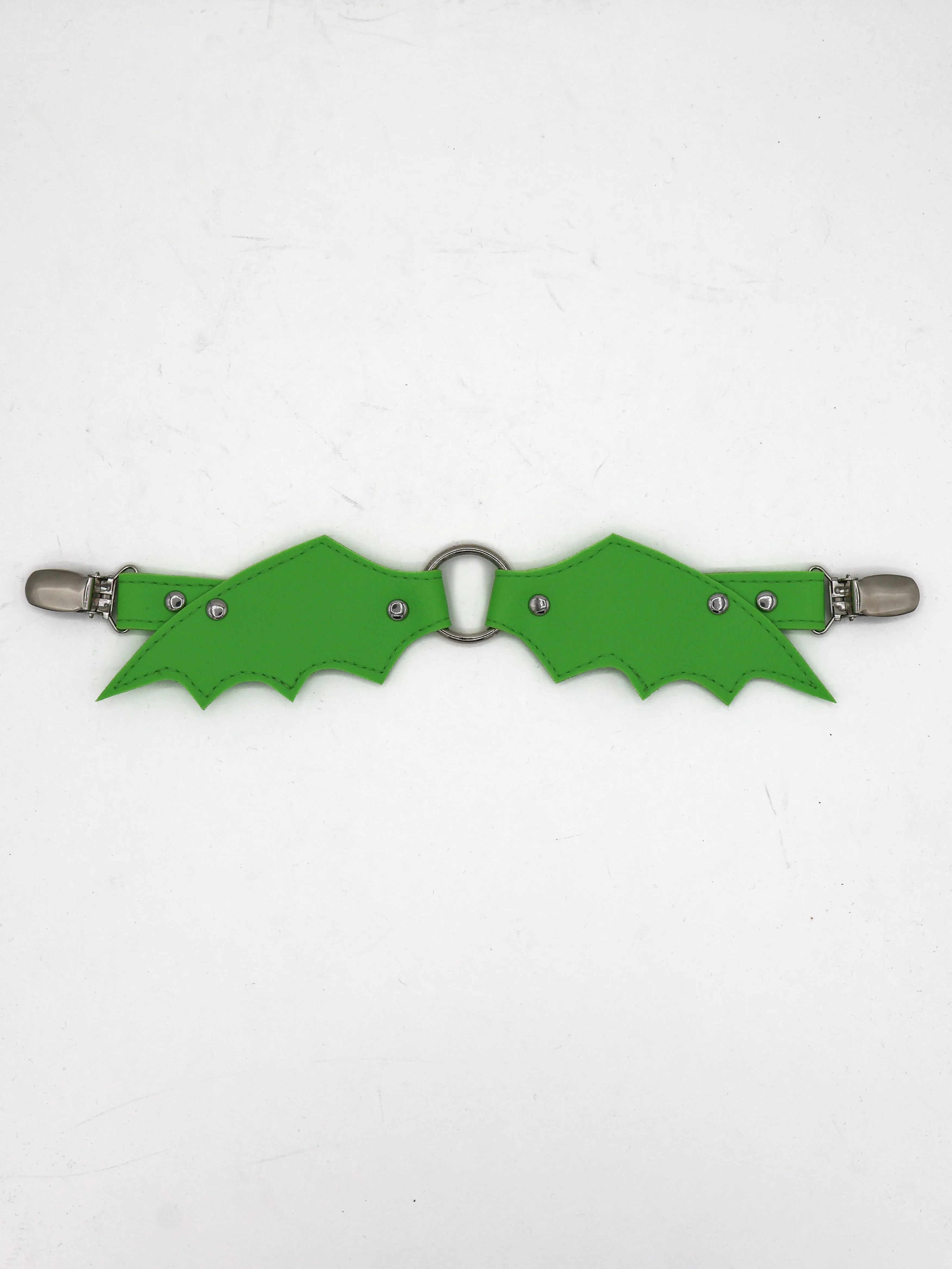 Bat Wing Cinch Clip- Green HANDMADE LOCALLY