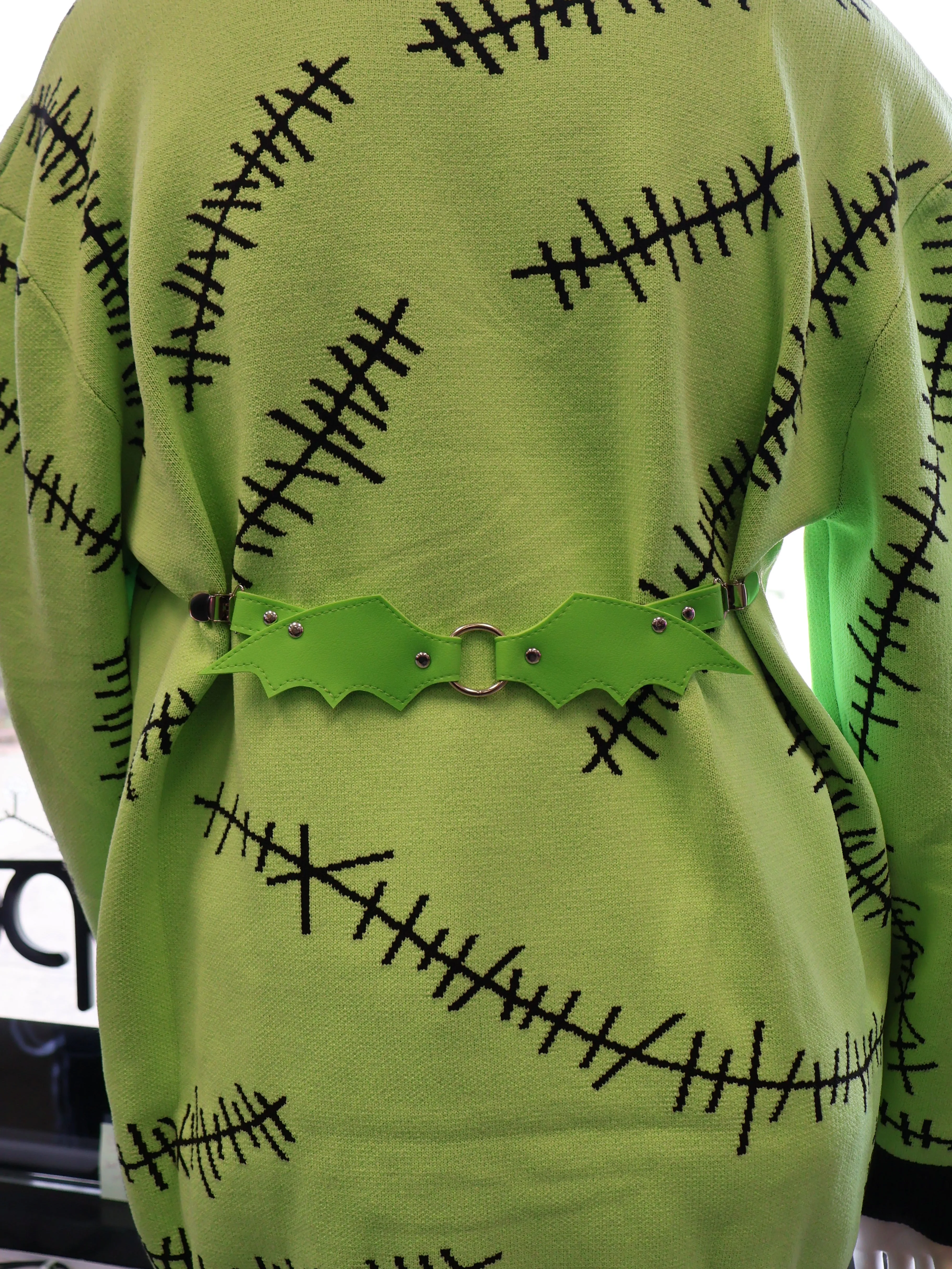 Bat Wing Cinch Clip- Green HANDMADE LOCALLY