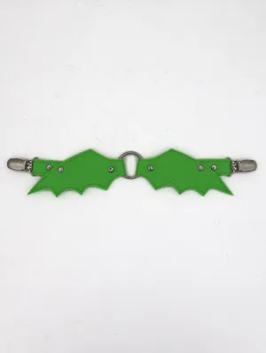 Bat Wing Cinch Clip- Green HANDMADE LOCALLY