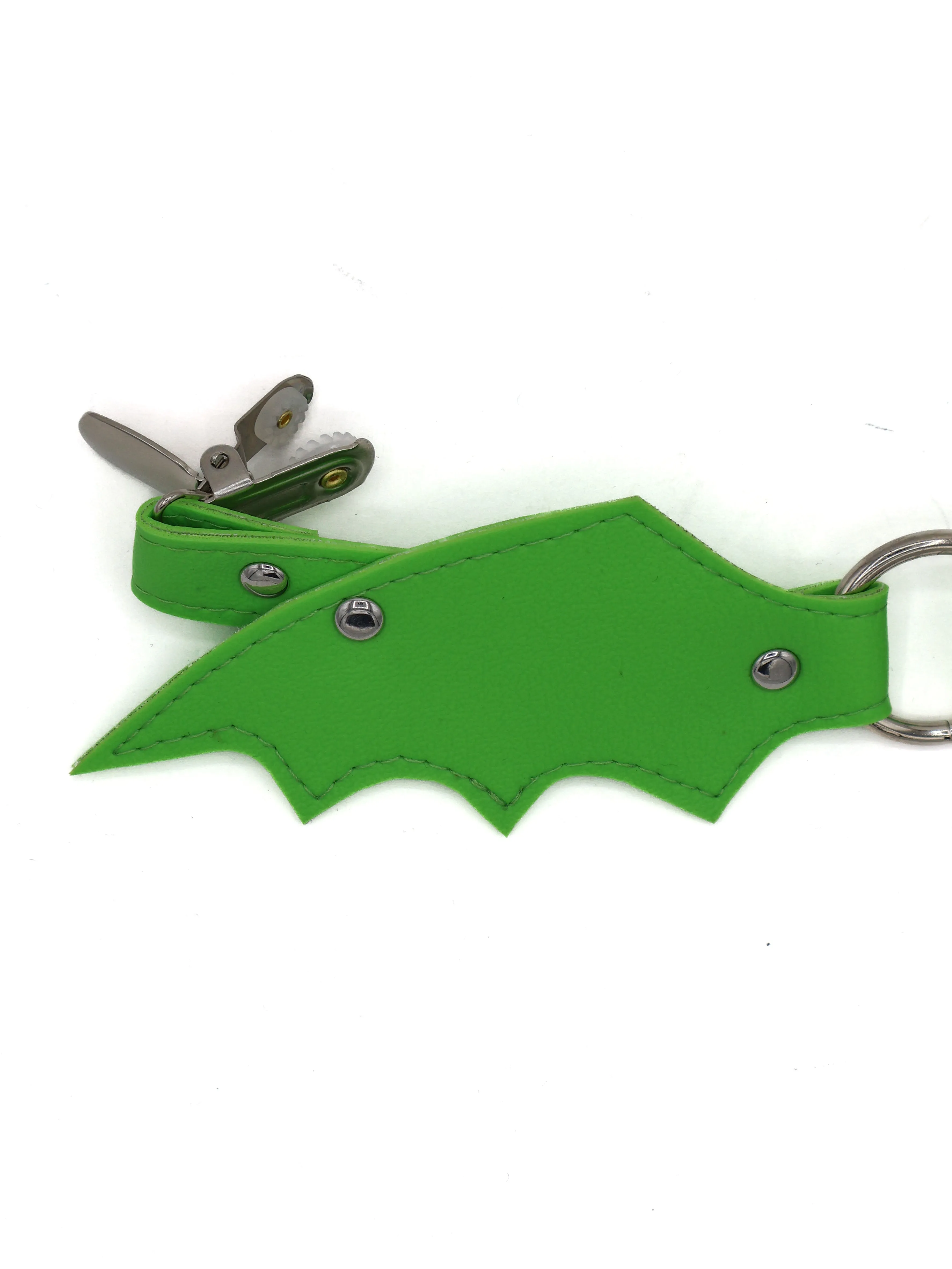 Bat Wing Cinch Clip- Green HANDMADE LOCALLY