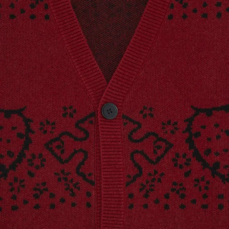 Cardigan Rhude Bandana Knit Cardigan 'Red/Black', red