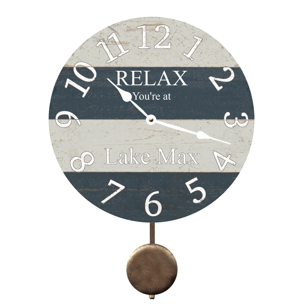 Custom Blue and Gray Wall Clock
