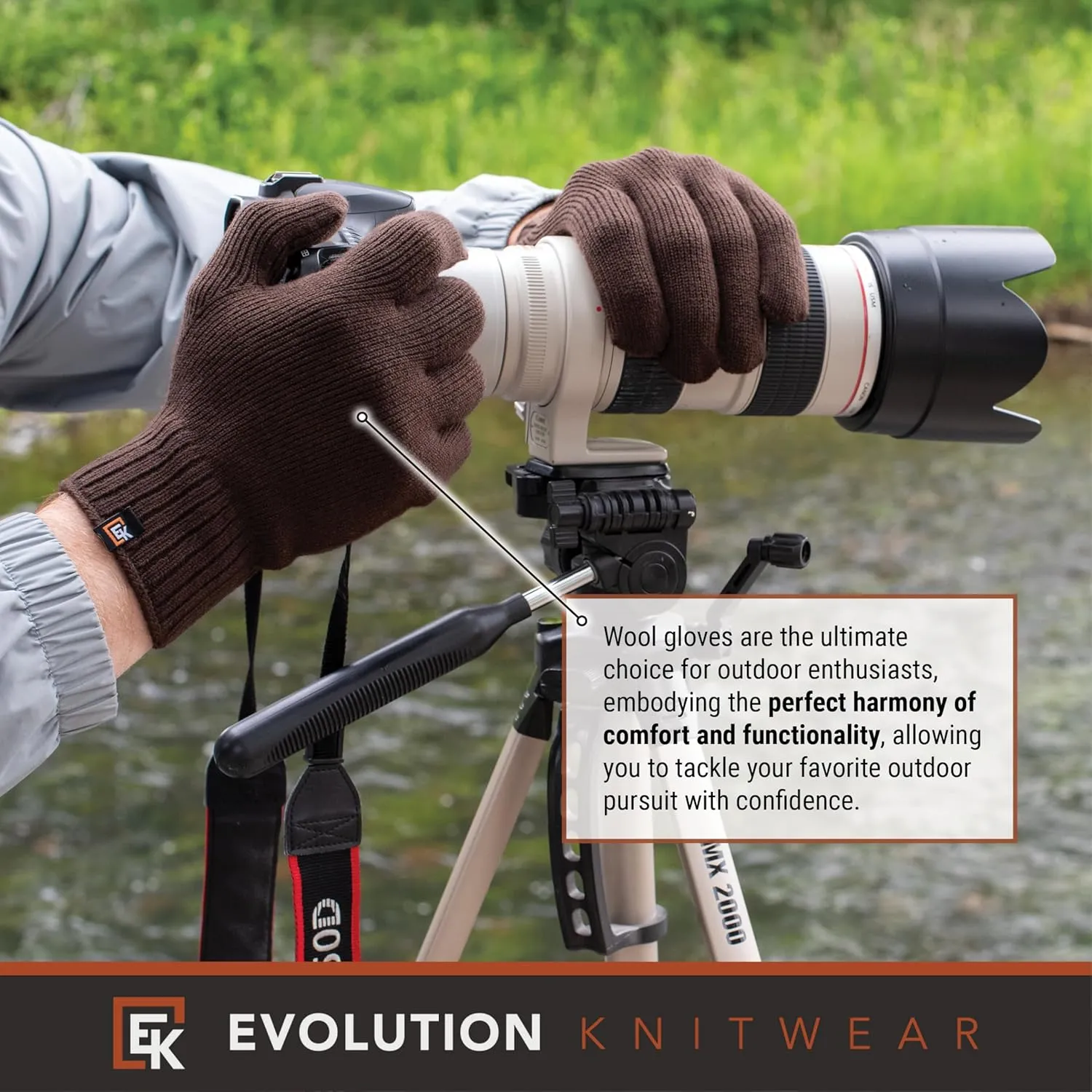 Evolution Knitwear Wool Knit Gloves - Made in the USA - Super Soft Merino Wool - Men's - XL
