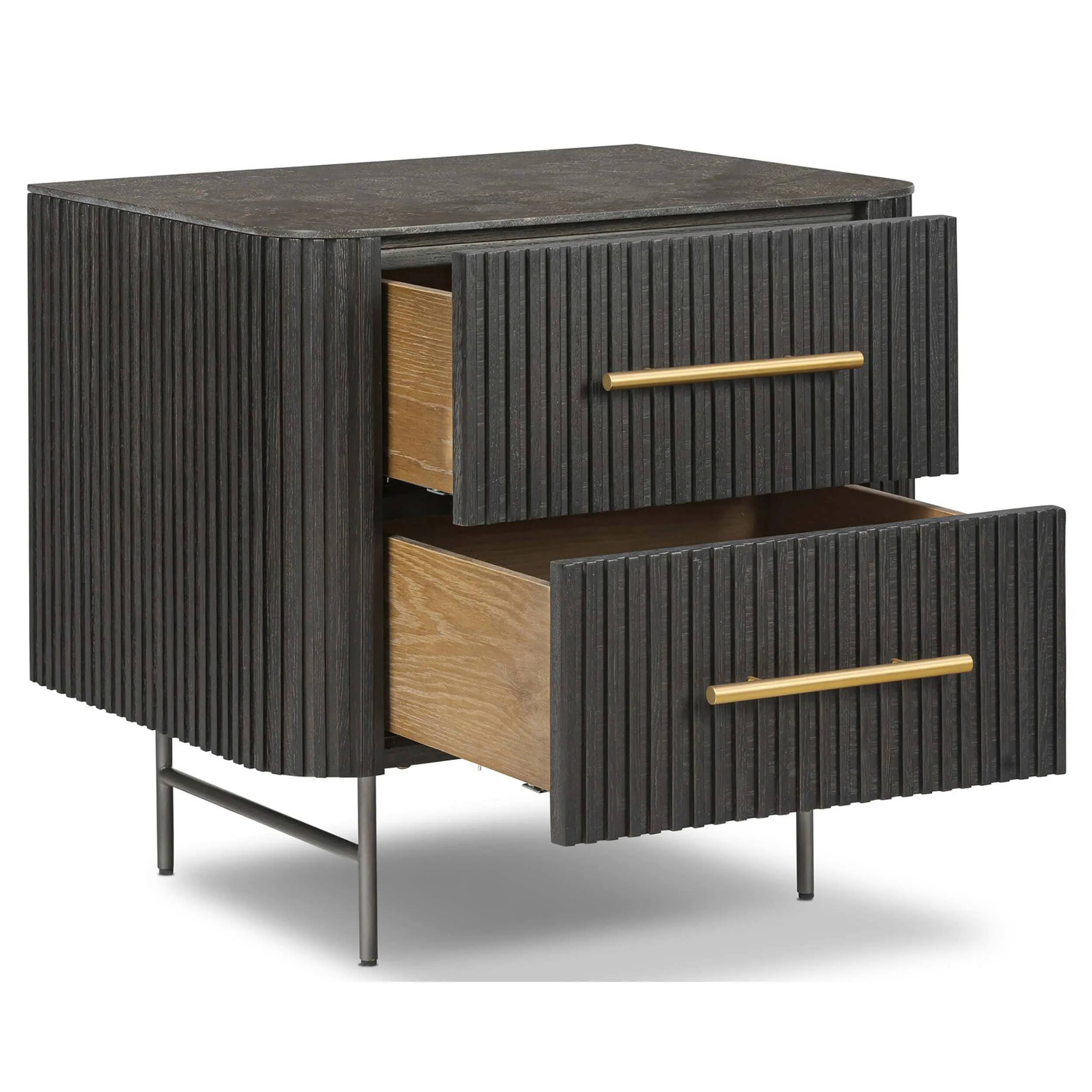 Fletcher Nightstand, Distressed Black