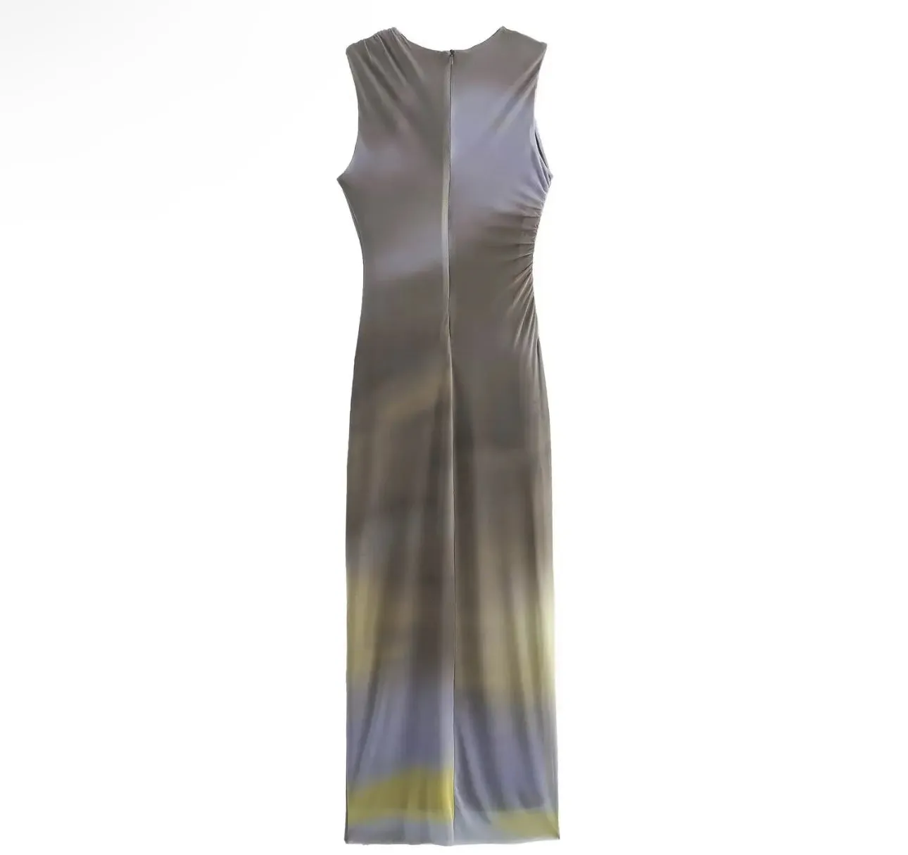 Gray color blue dress