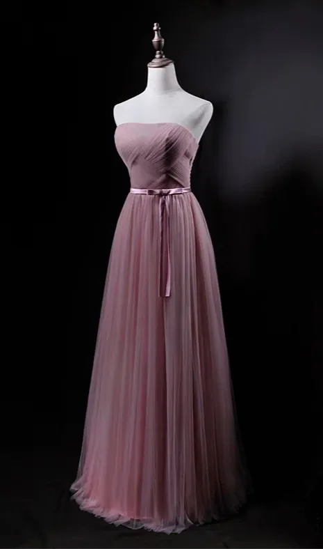 Harry styles pink tulle strapless bridesmaid dresses