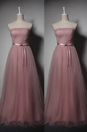 Harry styles pink tulle strapless bridesmaid dresses