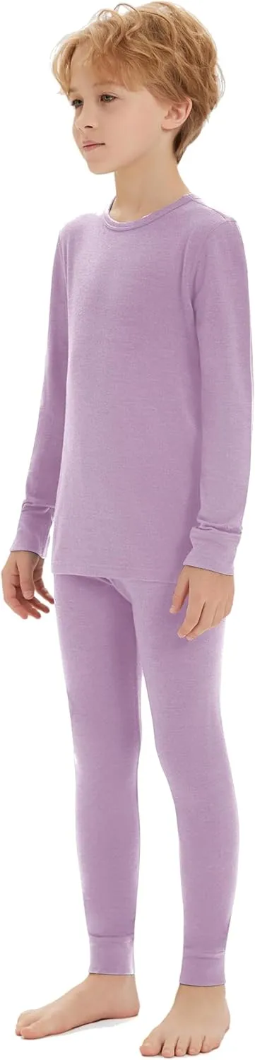 Iguana Unisex Kids 100% Merino Wool Base Layer Set Thermal Underwear Sets for Girls and Boys