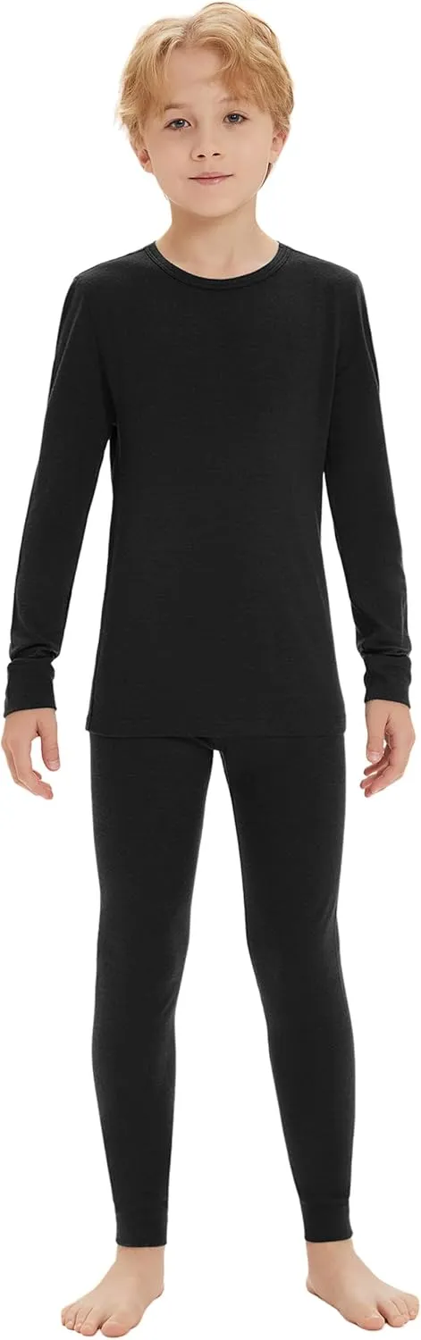 Iguana Unisex Kids 100% Merino Wool Base Layer Set Thermal Underwear Sets for Girls and Boys
