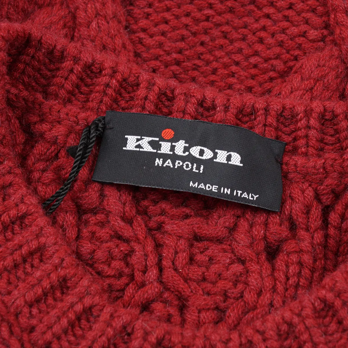 Kiton Cashmere Sweater with Leather Details