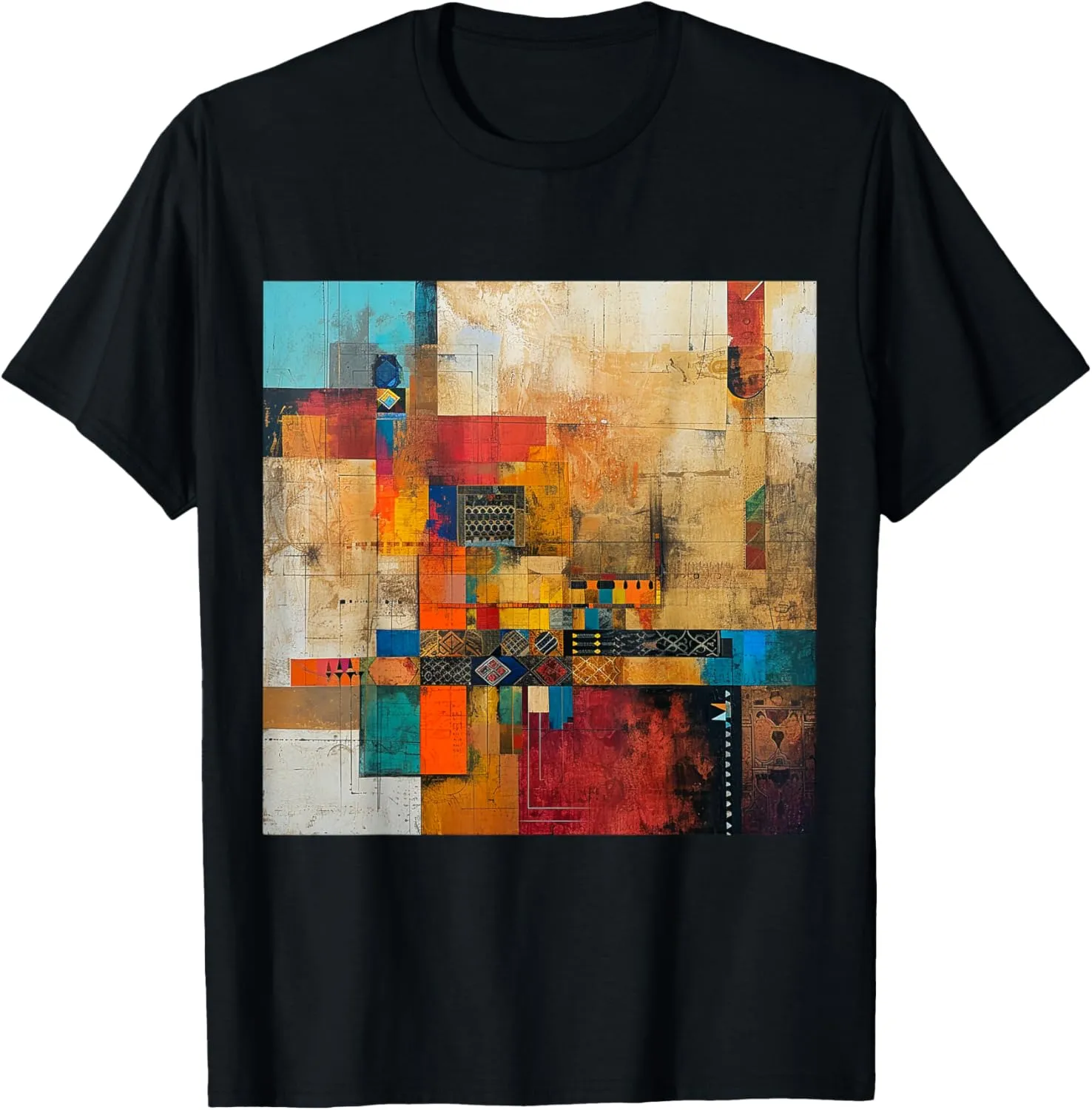 modern abstract pattern art design, Boho Abstract Geometric T-Shirt