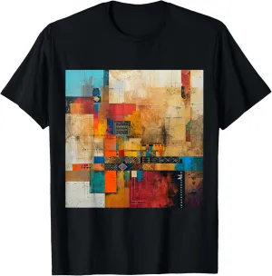 modern abstract pattern art design, Boho Abstract Geometric T-Shirt