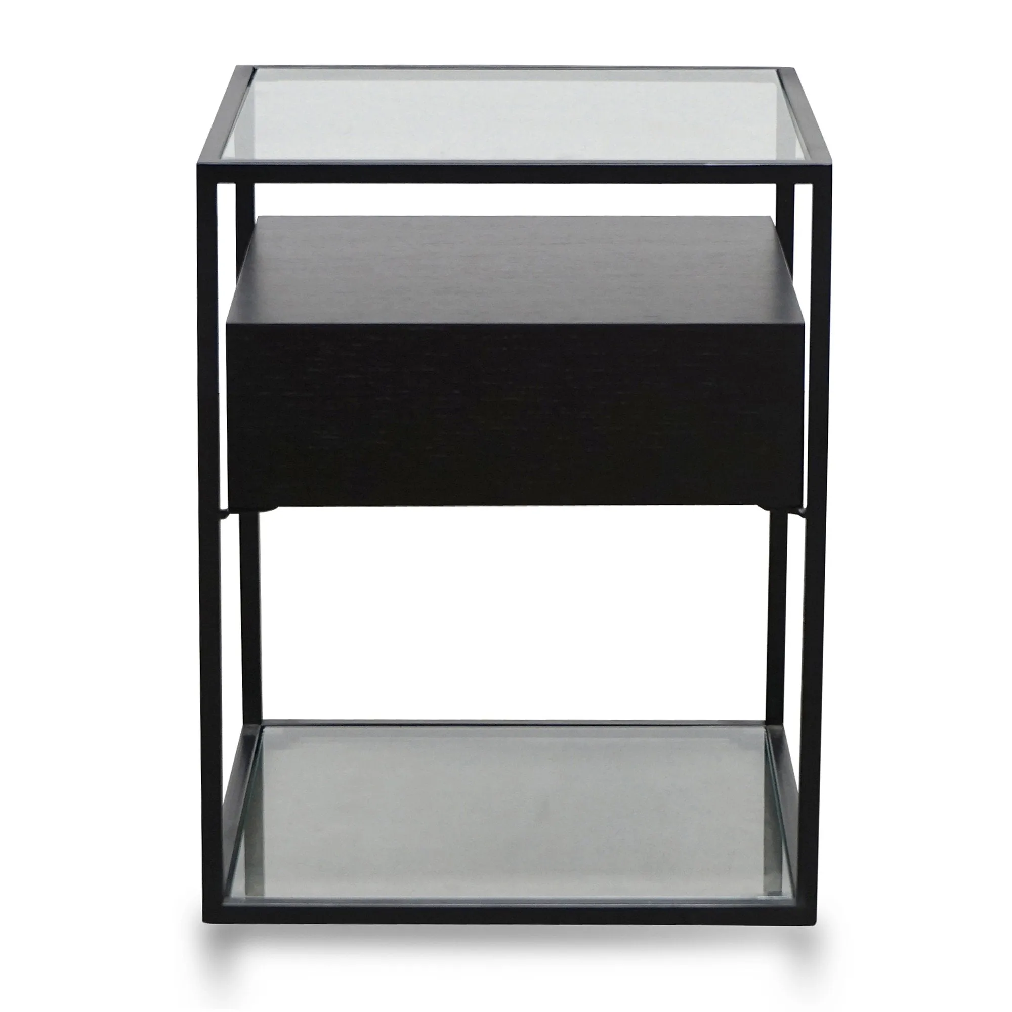 Norman Scandinavian Metal Frame Side Table - Full Black