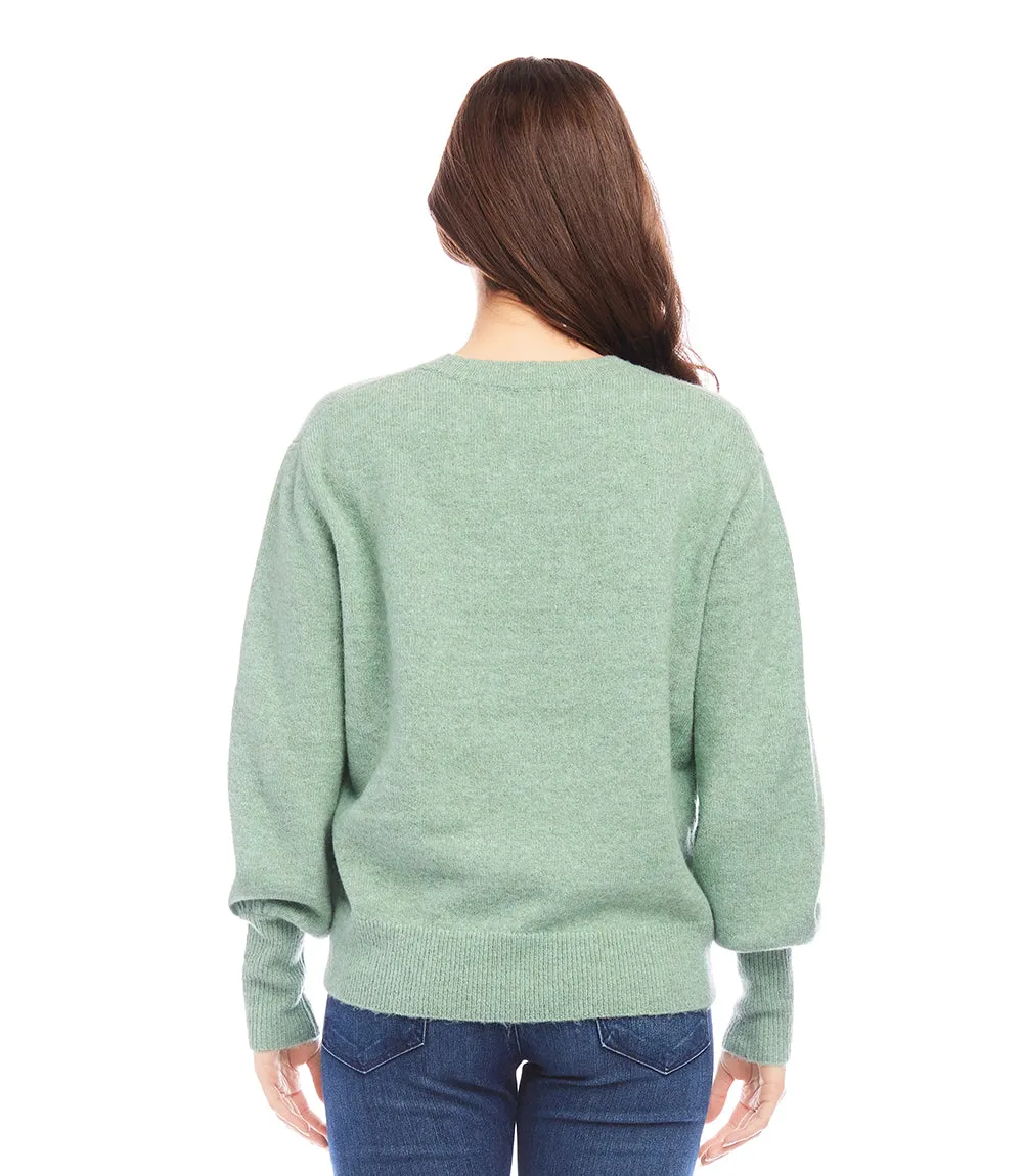 Petite Size Blouson Sleeve Sweater