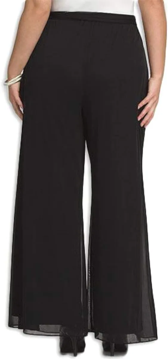 RED DOT BOUTIQUE 906 - Long Plus Size Elastic Waistband Wide Legged Palazzo Pants