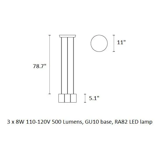 Solid Cylinder Cluster Pendant Light