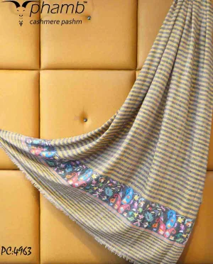 stripes kani border shawl - 4963