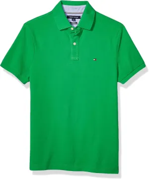 Tommy Hilfiger Men's Short Sleeve Polo Shirt in Custom Fit Fern Green