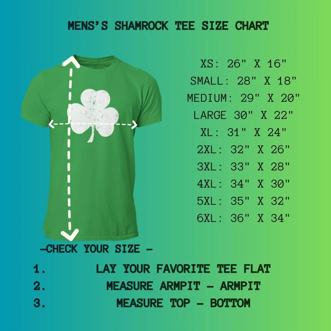 USA Printed Retro Green Irish Distressed Shamrock T-Shirt St Patricks Day Mens Ireland Pride Tee Shirt