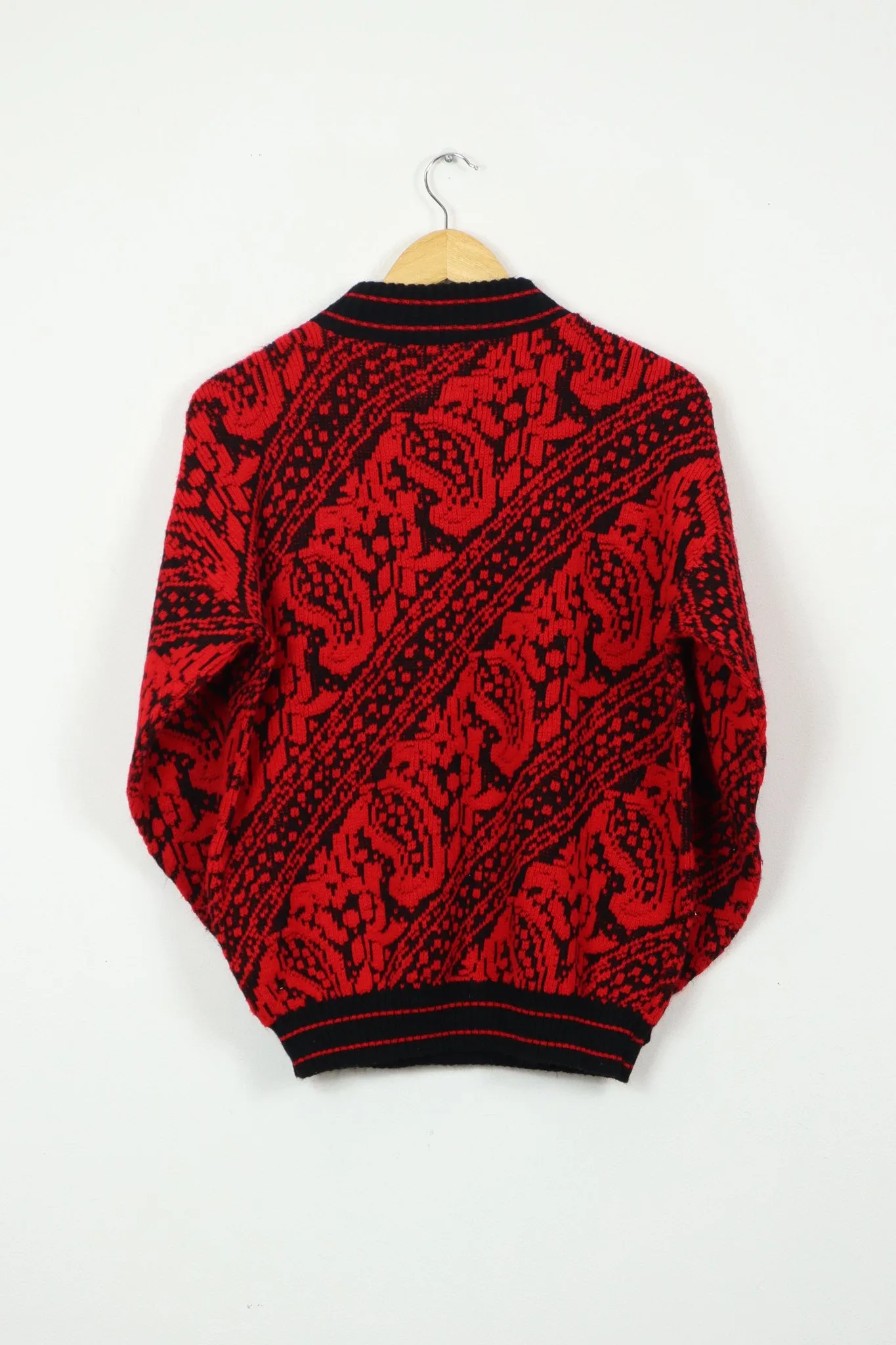 Vintage Red Pattern Sweater
