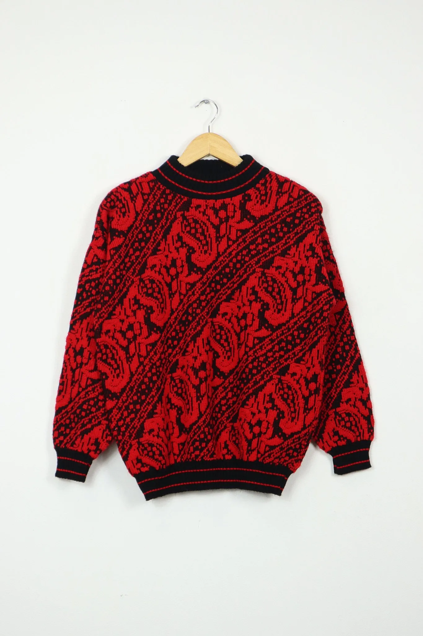 Vintage Red Pattern Sweater