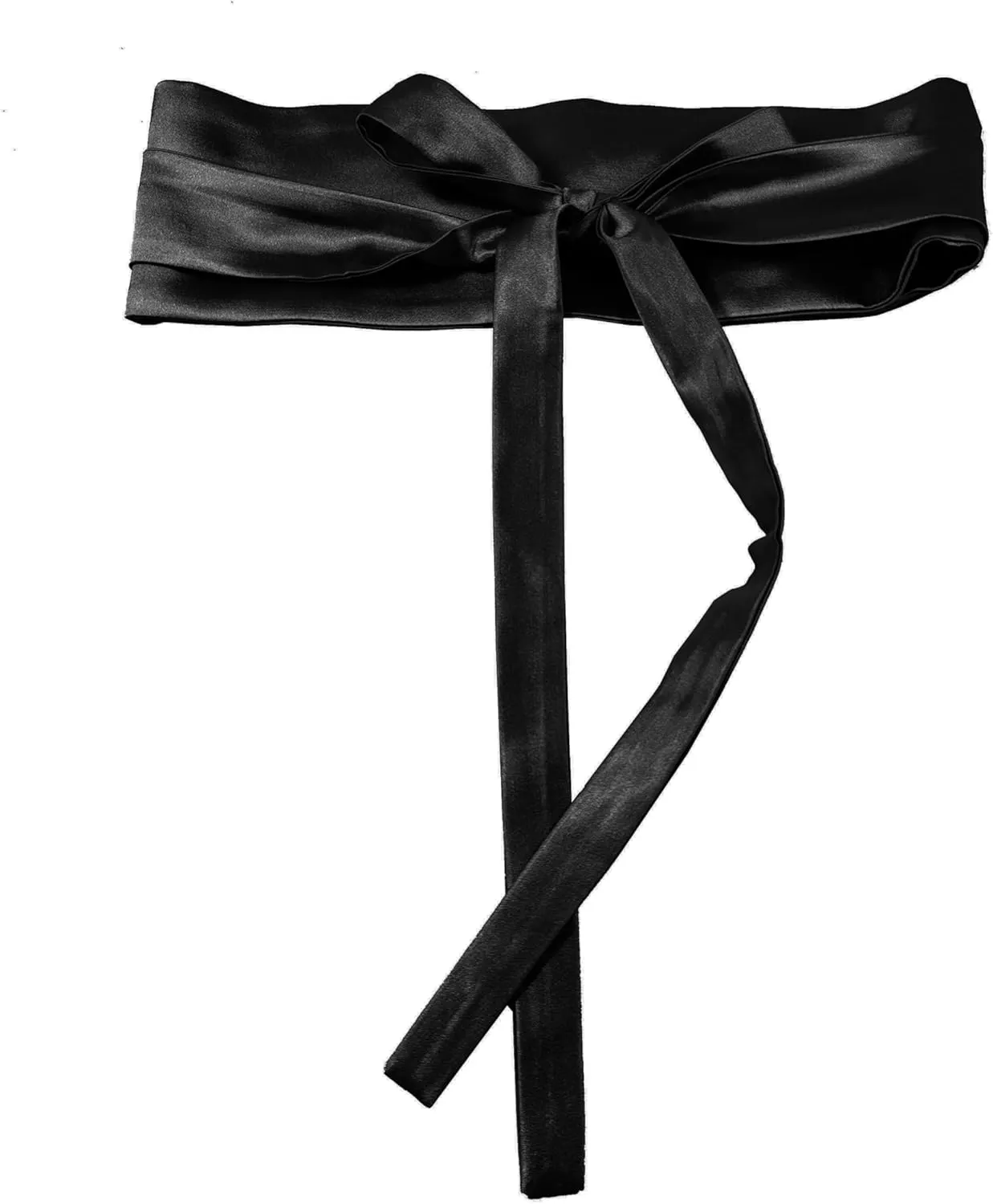 Women's Belt Wide All-Match Strap Imitation Silk Golden Black Tie Lace-up Waist Cover for Dress