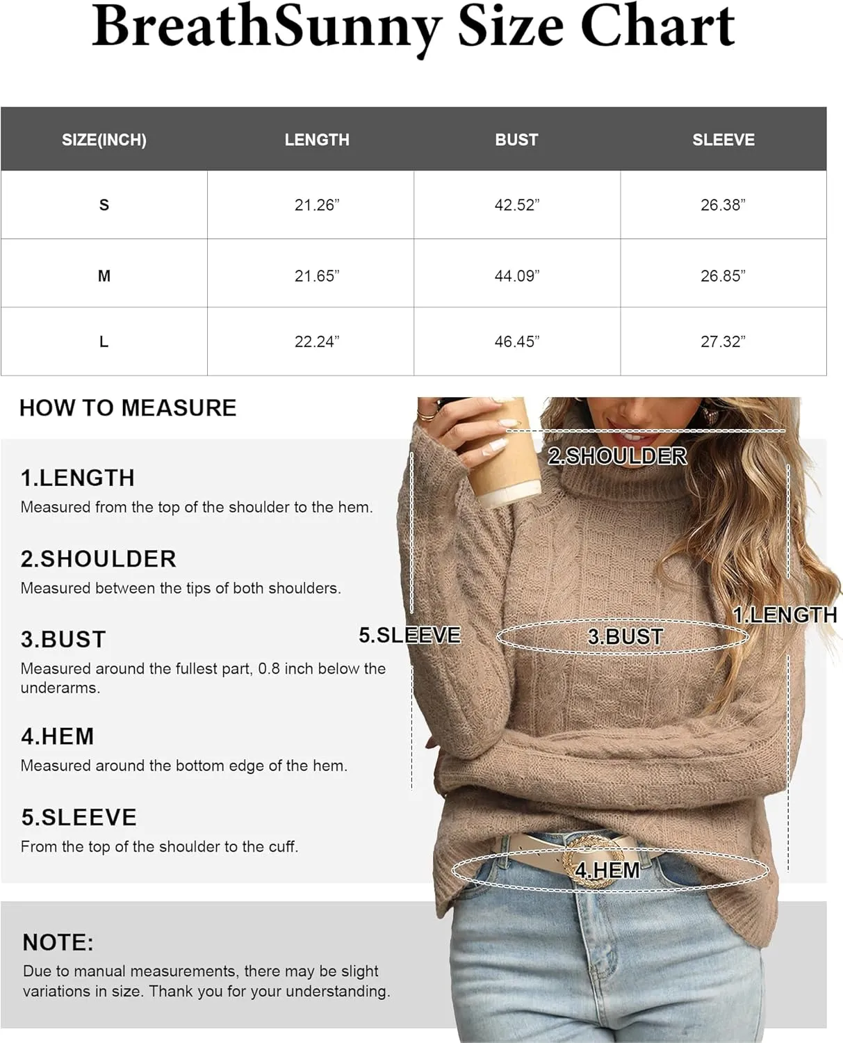 Womens Casual Ladies Dressy Lightweight Turtleneck Cute Cable Knit Long Sleeve Pullover Sweater 2024